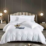 Lenjerie single Damasc Finet 6 piese Alb