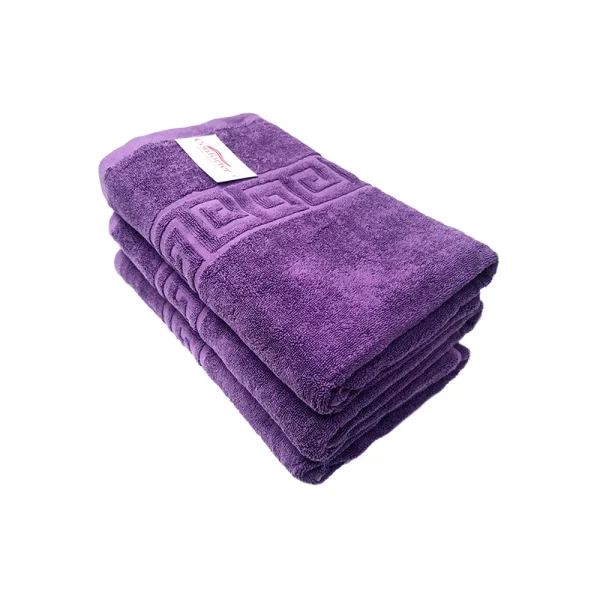 Set 3 Prosoape Bumbac 70×130cm 550 gr/mp Greek Border Purple