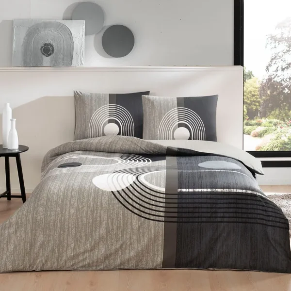 Lenjerie single cu elastic 100x200cm TAC 100% bumbac ranforce Alex Gri