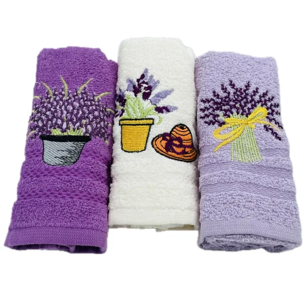 Set 3 prosoape bucatarie Lavanda Palarie 100% bumbac