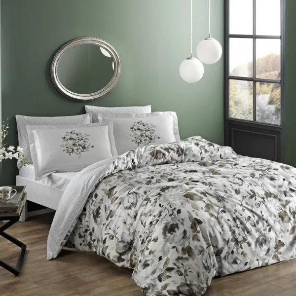 Lenjerie TAC King size 6 piese bumbac dublu satinat Digital Camilla