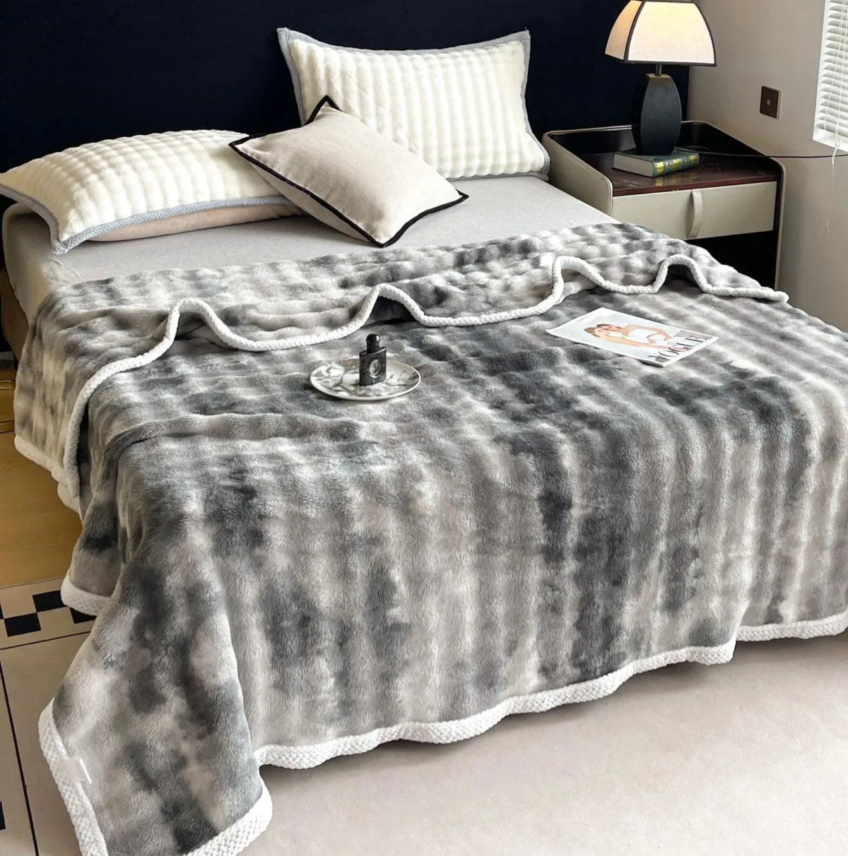 Patura Cocolino cu blanita 200X230 Alb/Gri
