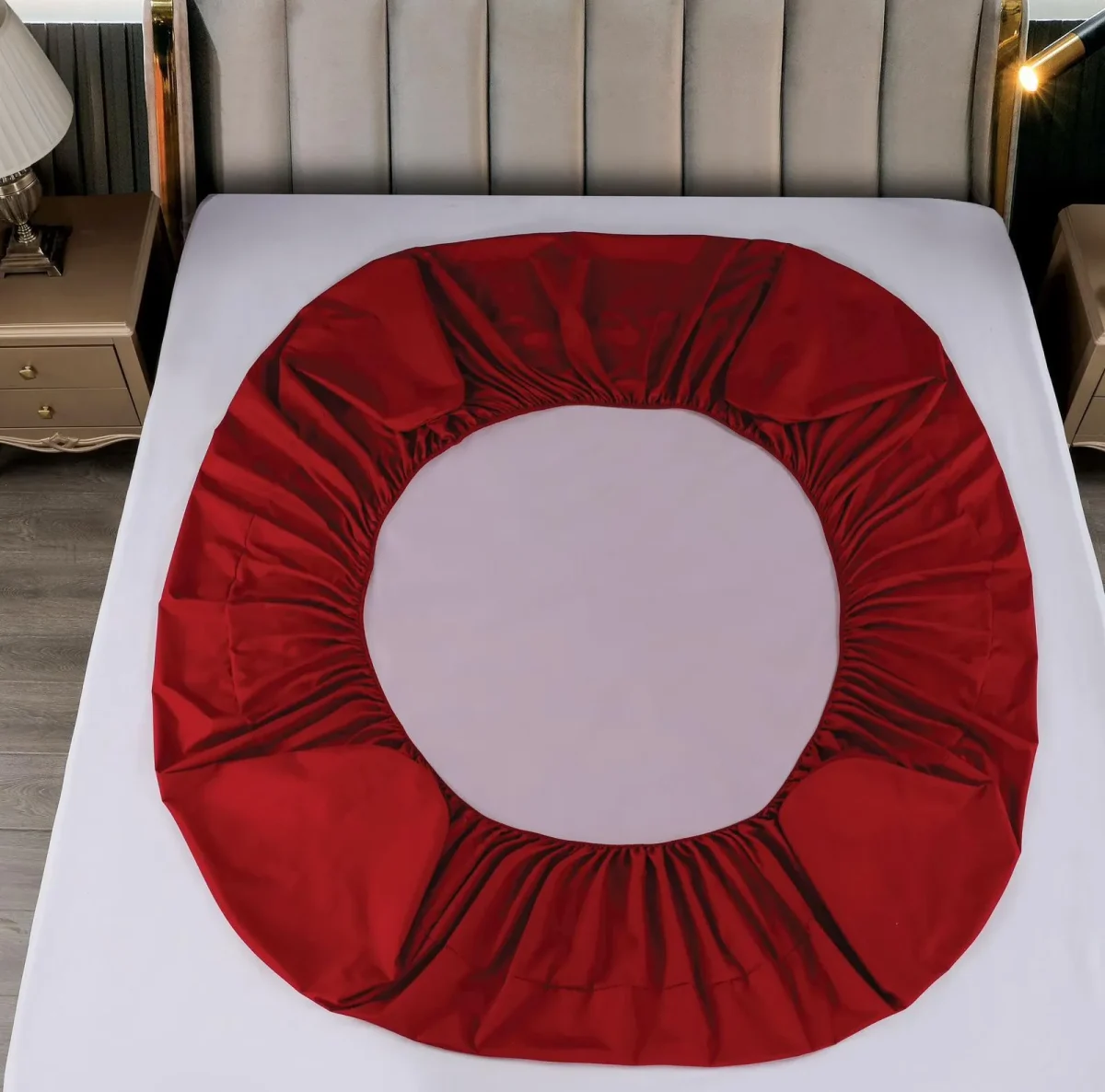 Husa pat impermeabila cu elastic 180x200 + 2 fete perna Rosu