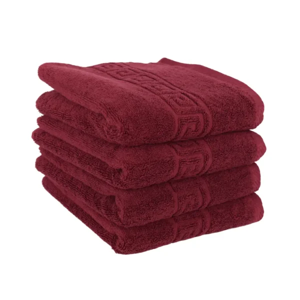 Set 4 Prosoape de Lux 50×90cm 100% Bumbac Pieptanat 650 g/mp-Burgundy