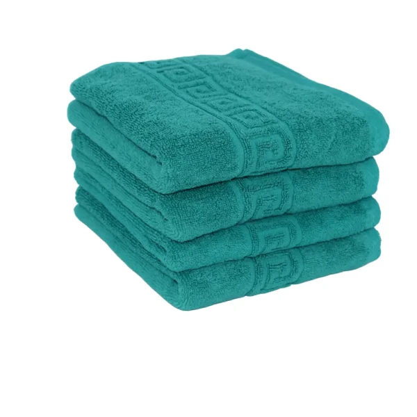 Set 4 Prosoape de Lux 50×90cm 100% Bumbac Pieptanat 650 g/mp-Green Dark