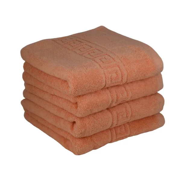 Set 4 Prosoape de Lux 50×90cm 100% Bumbac Pieptanat 650 g/mp-Peach