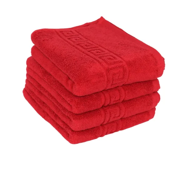 Set 4 Prosoape de Lux 50×90cm 100% Bumbac Pieptanat 650 g/mp-Rosu