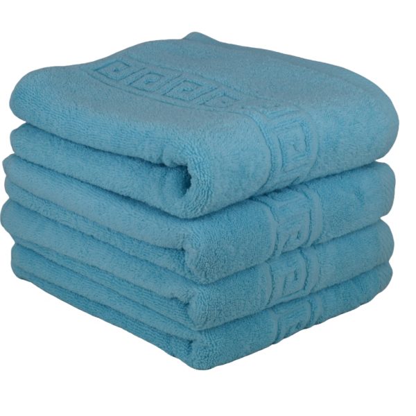 Set 4 Prosoape de Lux 50×90cm 100% Bumbac Pieptanat 650 g/mp-Sky Blue