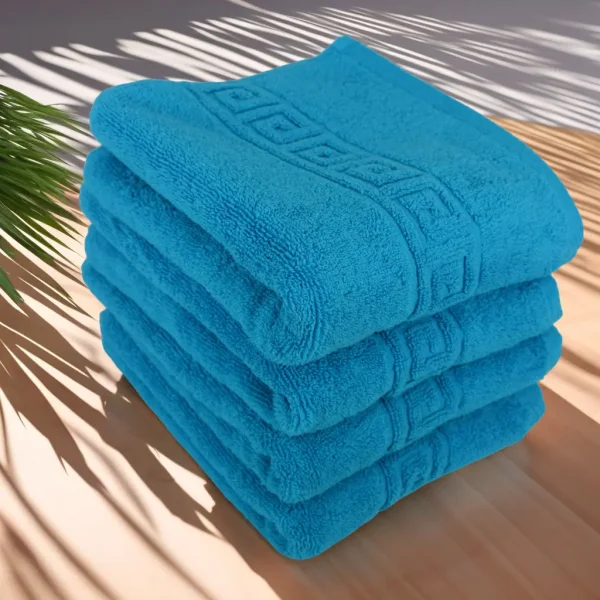 Set 4 Prosoape de Lux 50×90cm 100% Bumbac Pieptanat 650 g/mp-Turcoaz