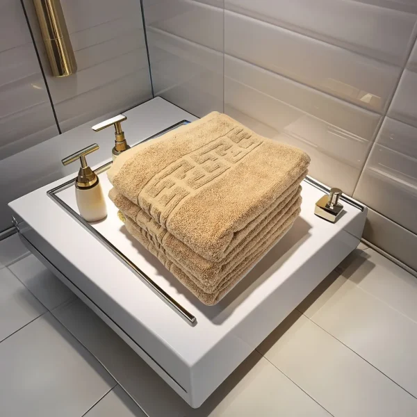 Set 4 Prosoape de Lux 50×90cm 100% Bumbac Pieptanat 650 g/mp-Cappuccino