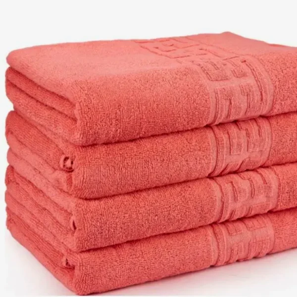 Set 4 Prosoape de Lux 50×90cm 100% Bumbac Pieptanat 650 g/mp-Coral