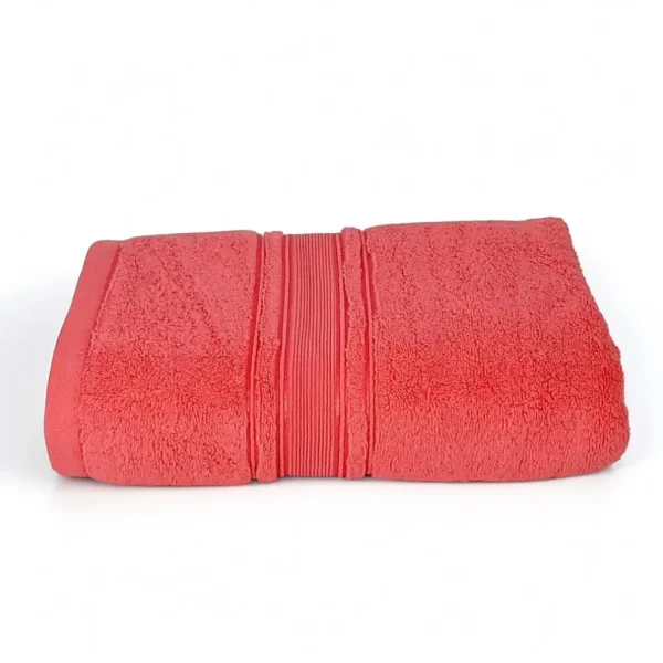Prosop Pufos de Lux 50×90cm, 100% Bumbac Pieptanat, Zero Twist, 600 g/mp-Coral