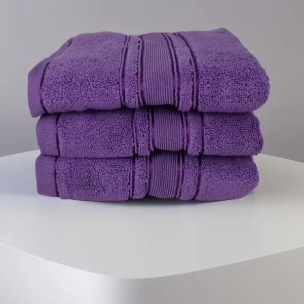 Set 3 Prosoape Pufoase de Lux 50×90cm, 100% Bumbac Pieptanat, Zero Twist, 600 g/mp-Mov