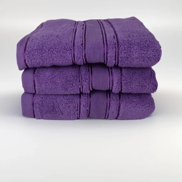 Set 3 Prosoape Pufoase de Lux 50×90cm, 100% Bumbac Pieptanat, Zero Twist, 600 g/mp-Mov