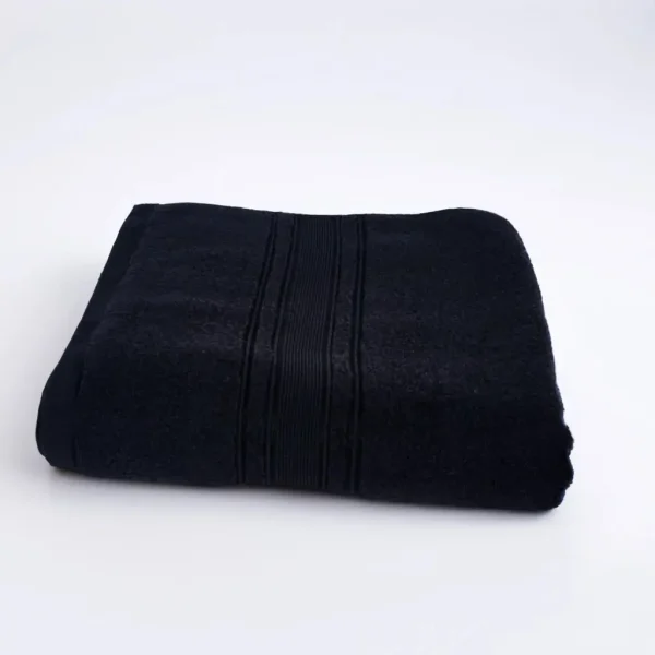 Prosop Pufos de Lux 50×90cm, 100% Bumbac Pieptanat, Zero Twist, 600 g/mp-Negru