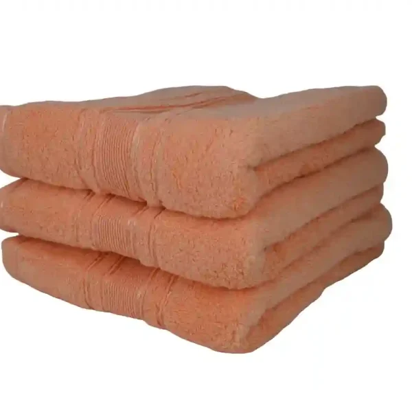 Set 3 Prosoape Pufoase de Lux 50×90cm, 100% Bumbac Pieptanat, Zero Twist, 600 g/mp-Peach