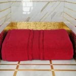 Prosop Pufos de Lux 50×90cm, 100% Bumbac Pieptanat, Zero Twist, 600 g/mp-Rosu