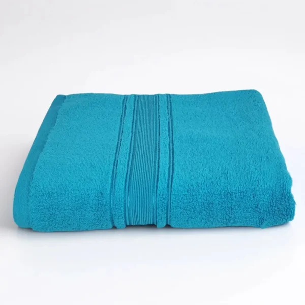 Prosop Pufos de Lux 50×90cm, 100% Bumbac Pieptanat, Zero Twist, 600 g/mp-Turcoaz