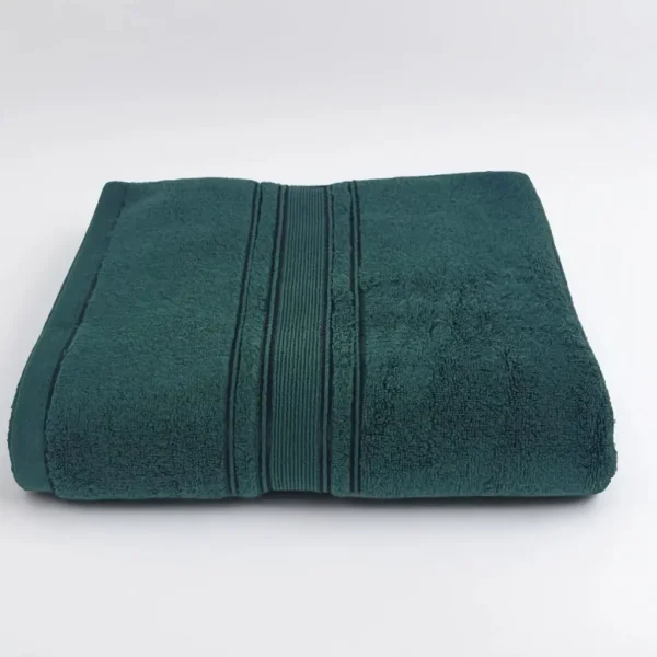 Prosop Pufos de Lux 50×90cm, 100% Bumbac Pieptanat, Zero Twist, 600 g/mp-Verde Petrol