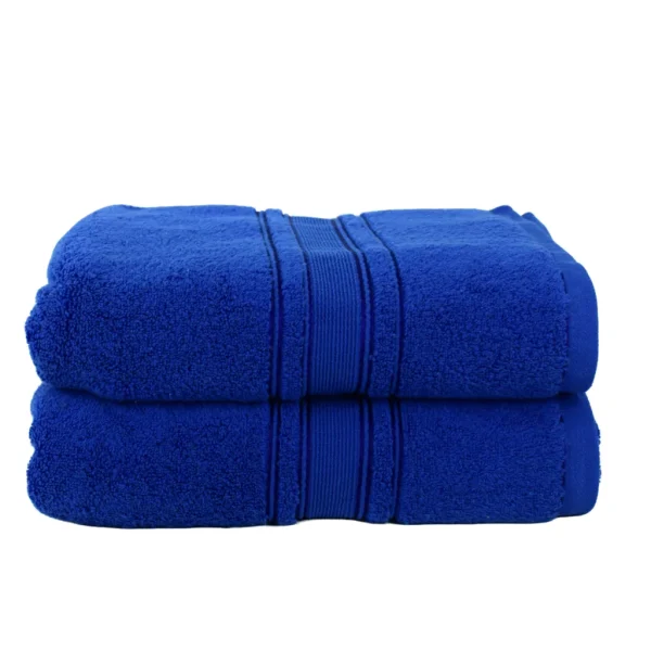 Set 2 Prosoape Pufoase de Lux 70×130cm, 100% Bumbac Pieptanat, Zero Twist, 600 g/mp-Royal Blue
