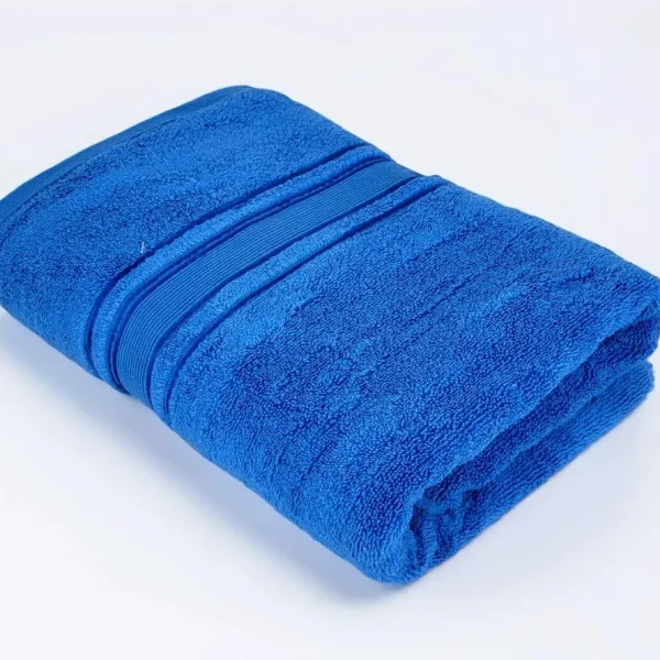 Prosop Pufos de Lux 70×130cm, 100% Bumbac Pieptanat, Zero Twist, 600 g/mp-Albastru
