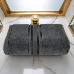 Prosop Pufos de Lux 70×130cm, 100% Bumbac Pieptanat, Zero Twist, 600 g/mp-Gri