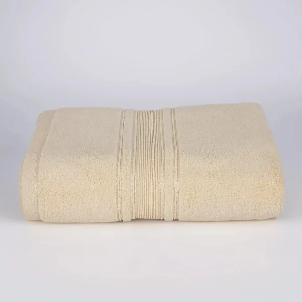 Prosop Pufos de Lux 70×130cm, 100% Bumbac Pieptanat, Zero Twist, 600 g/mp-Ivory