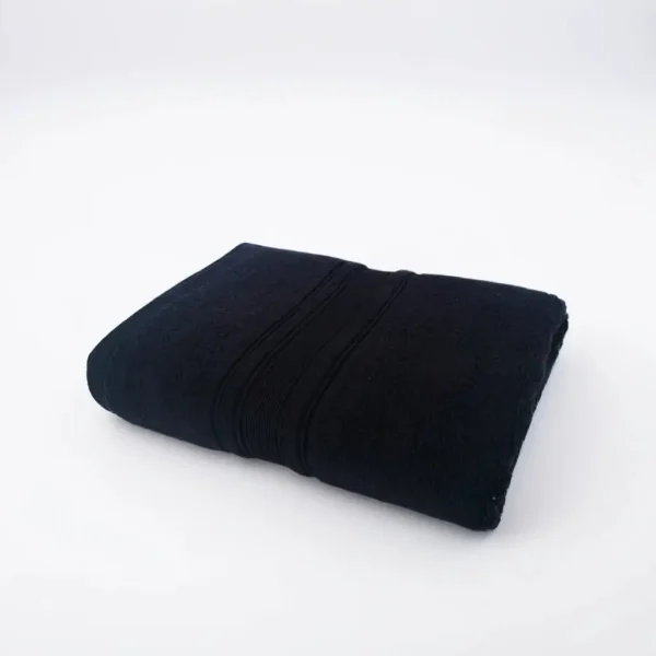 Prosop Pufos de Lux 70×130cm, 100% Bumbac Pieptanat, Zero Twist, 600 g/mp-Negru
