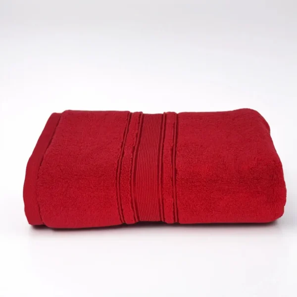 Prosop Pufos de Lux 70×130cm, 100% Bumbac Pieptanat, Zero Twist, 600 g/mp-Rosu