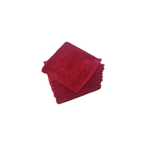 Set 10 Prosoape Bumbac Pieptanat, 30×50cm, 500gr/mp, Greek Border - Burgundy
