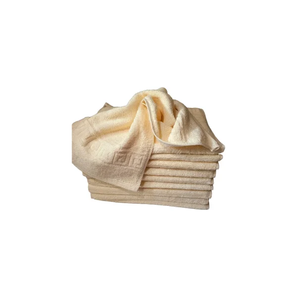 Set 10 Prosoape Bumbac Pieptanat, 30×50cm, 500gr/mp, Greek Border - Ivory