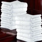 Prosoape de Lux 70×130cm 100% Bumbac Pieptanat 650 g/mp-Alb