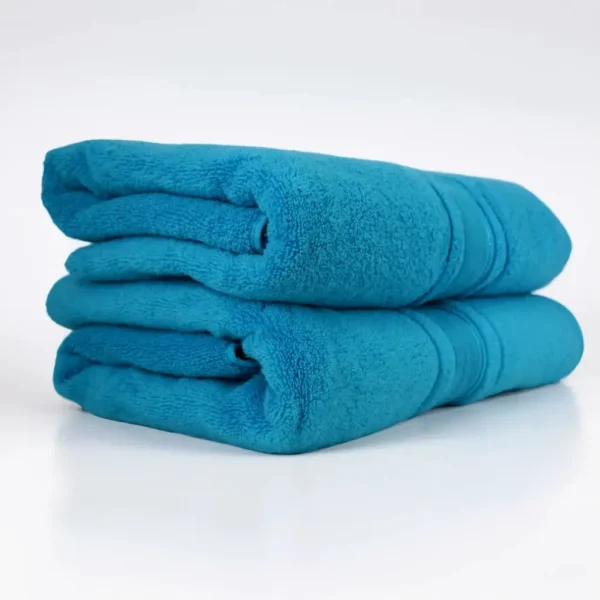 Set 2 Prosoape Pufoase de Lux 70×130cm, 100% Bumbac Pieptanat, Zero Twist, 600 g/mp-Turcoaz