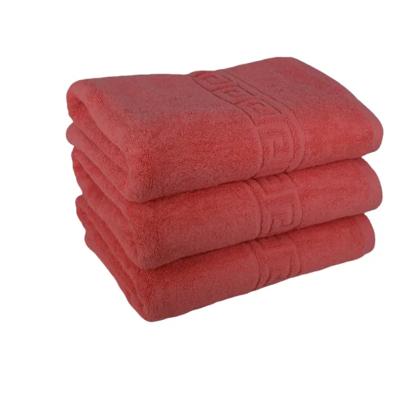 Set 3 Prosoape de Lux 70×130cm 100% Bumbac Pieptanat 650 g/mp-Coral