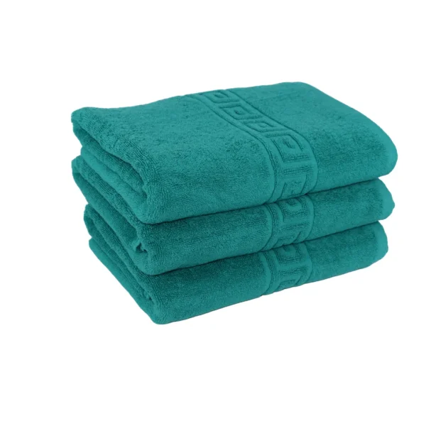 Set 3 Prosoape de Lux 70×130cm 100% Bumbac Pieptanat 650 g/mp-Green Dark