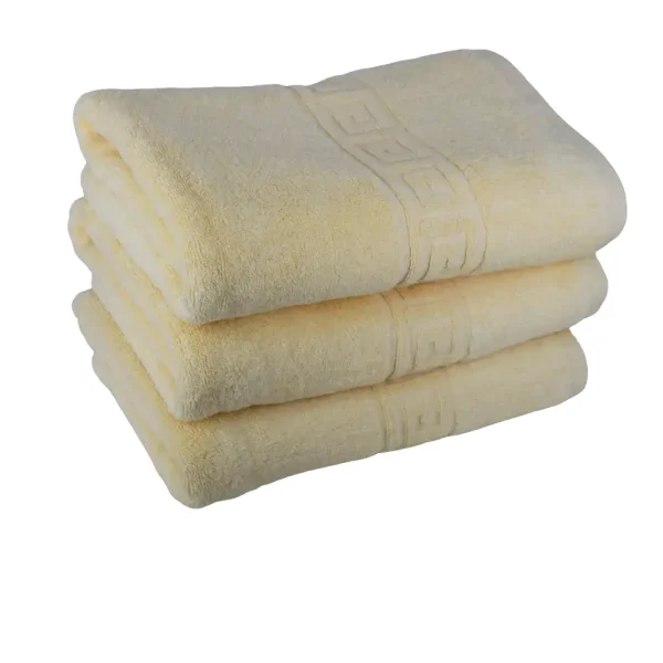 Set 3 Prosoape de Lux 70×130cm 100% Bumbac Pieptanat 650 g/mp-Ivory