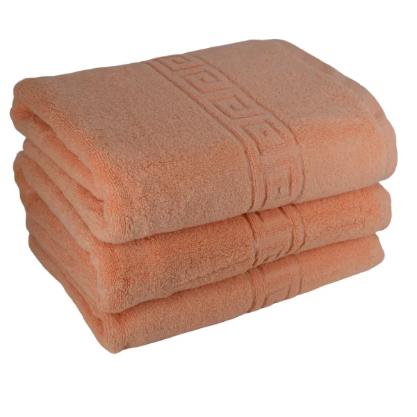 Set 3 Prosoape de Lux 70×130cm 100% Bumbac Pieptanat 650 g/mp-Peach