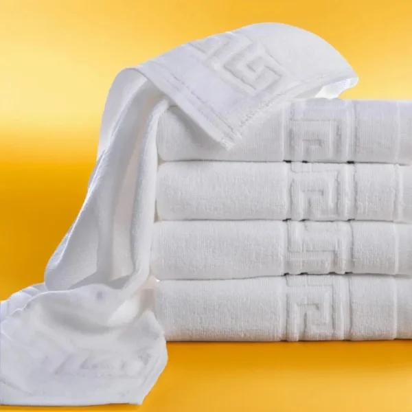 Set 4 Prosoape de Lux 50×90cm 100% Bumbac Pieptanat 650 g/mp-Alb