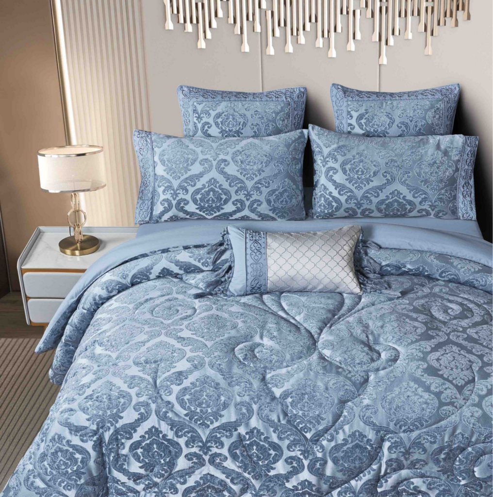 lenjerii jacquard albastru
