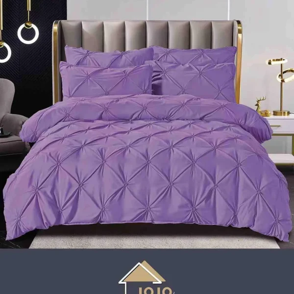 Lenjerie dubla cu pliuri finet Deluxe 6 piese Lila
