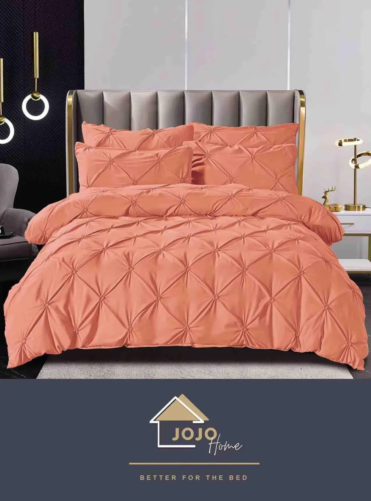 Lenjerie dublă cu pliuri cearceaf cu elastic finet 6 piese Orange