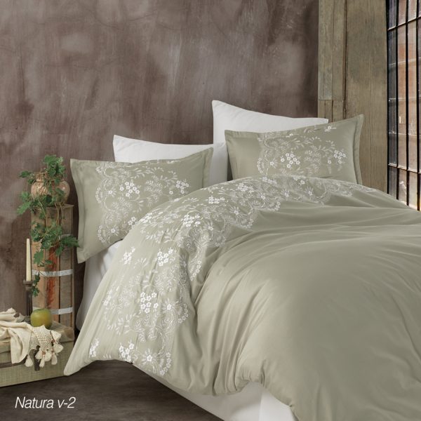 Lenjerie Pucioasa Satin Brodat (NATURA V2) 6 piese