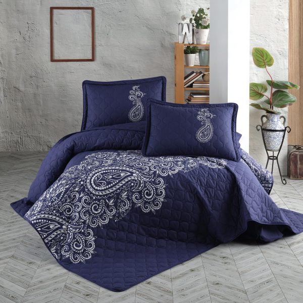 Cuvertură de pat Clasy matlasată - 2 persoane (NILLA V1) 3 piese