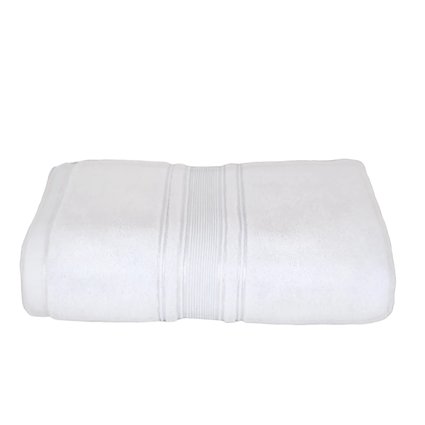 Prosop Pufos de Lux 70×130cm, 100% Bumbac Pieptanat, Zero Twist, 600 g/mp-Alb