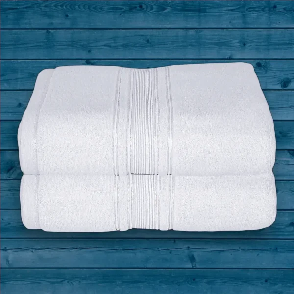 Set 2 Prosoape Pufoase de Lux 70×130cm, 100% Bumbac Pieptanat, Zero Twist, 600 gmp-Alb