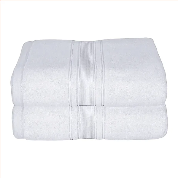 Set 2 Prosoape Pufoase de Lux 70×130cm, 100% Bumbac Pieptanat, Zero Twist, 600 gmp-Alb