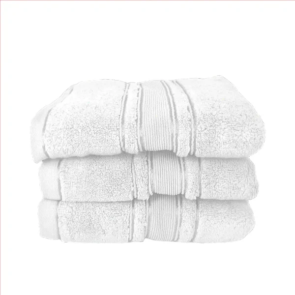 Set 3 Prosoape Pufoase de Lux 50×90cm, 100% Bumbac Pieptanat, Zero Twist, 600 gmp-Alb