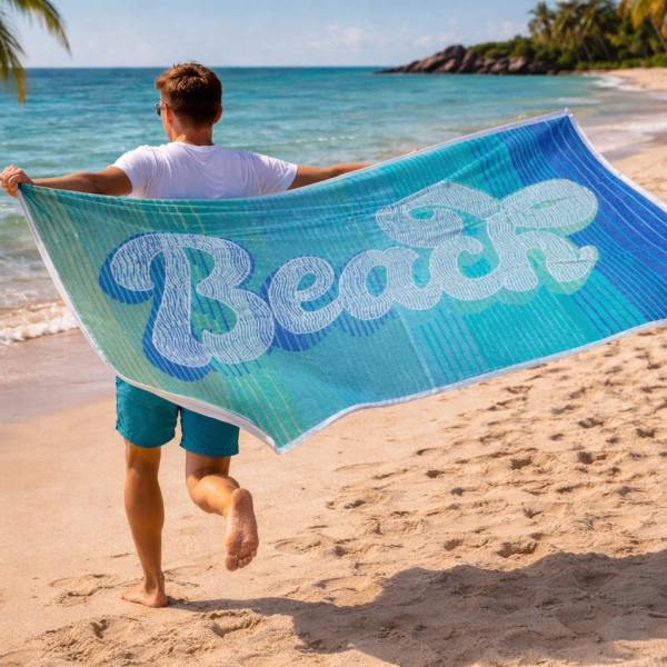 Prosop plaja 80×160 cm 100% bumbac Beach Blue