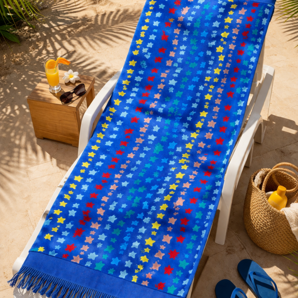 Prosop plaja 80×160 cm 100% bumbac Stars