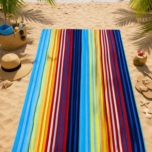 Prosop plaja 80×160 cm 100% bumbac Rainbow